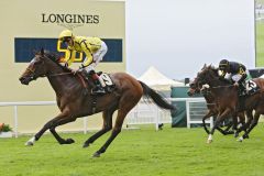 Rizeena gewinnt mit James Doyle die Queen Mary Stakes. Foto: www. galoppfoto.de - Frank Sorge