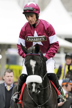 Don Cossack mit Davy Russell in Aintree. www.galoppfoto.de - John James Clark