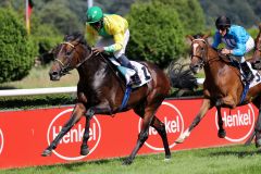 Fair Mountain und Eduardo Pedroza gewinnen das Listenrennen am 07.08.2016 in Düsseldorf (Foto: Dr. Jens Fuchs)