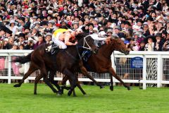 Knapp, aber Sieg Nummer 22 ist geschafft - Black Caviar (links) mit Luke Nolen up gewinnt die Diamond Jubilee Stakes mit Nase vor Moonlight Cloud. www.galoppfoto.de - Sandra Scherning