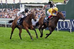 Marsha (li.) verweist Lady Aurelia knapp auf Platz zwei. www.galoppfoto.de - JJ Clark