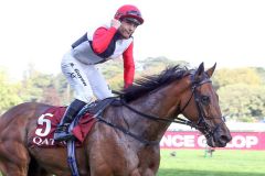 Poker Face mit Maxime Guyon nach dem Treffer im Qatar Prix Daniel Wildenstein. ©galoppfoto - Sabine Brose