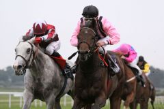 Silvaner (rechts) mit Terence Hellier gewinnt den Lando-Preis des Winterfavoriten. www.galoppfoto.de