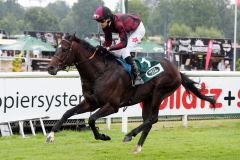 Taifa  gewinnt mit Patrick Gibson beim Derby-Meeting 2024 in Hamburg. ©galoppfoto - Frank Sorge