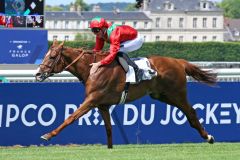 Waldgeist zeigt sich weiter gesteigert und überzeugt im Grand Prix de Chantilly. www.galoppfoto.de