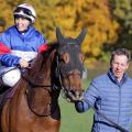 Dieu Rapide mit Stefanie Koyuncu und Trainer Ralph Schaaf nach dem Sieg in Krefeld. www.galoppfoto.de - Stephanie Gruttmann