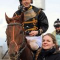 Golden Tango mit Tommaso Scardino nach dem Sieg beim Dortmunder Sandbahn-Finale 2019-2020. www.galoppfoto.de - Stephanie Gruttmann