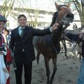 Santillana mit Jockey Daniele Porcu und Trainer Markus Klug. Foto Gabriele Suhr