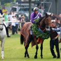 Trainer Peter Schiergen holt seinen 5. Derbysieger vom Geläuf. Foto: Dr. Jens Fuchs