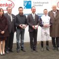 Siegerehrung mit Daniele Porcu, Trainer Sascha Smrczek, Jockey Miguel Lopez und P.M. Endres, Präsident. Foto: Gabriele Suhr Suhr
