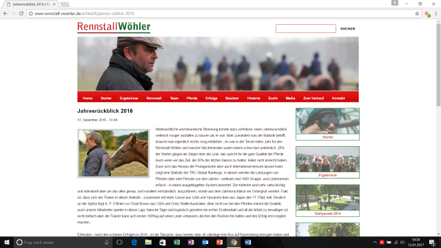 Die Webseite von Trainer Andreas Wöhler zu erreichen unter www.rennstall-woehler.de