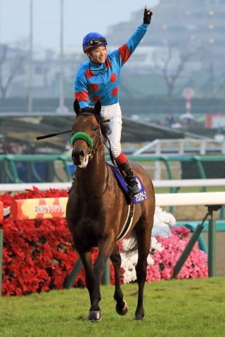 Blast Onepiece nach dem Sieg im Arima Kinen. Foto: www.galoppfoto.de - Yasuo Ito