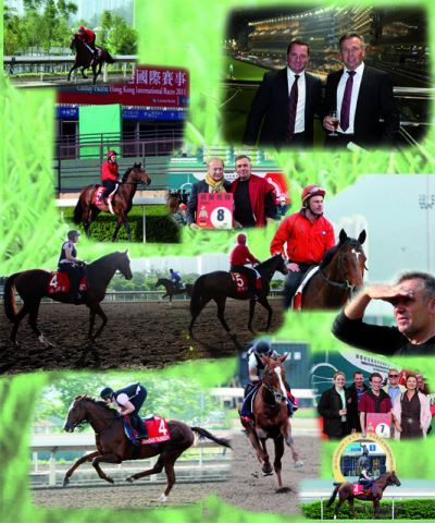 Zazou und Durban Thunder mit ihren Besitzern, Betreuern und Trainern in Hong Kong. Alle Fotos: www.galoppfoto.de