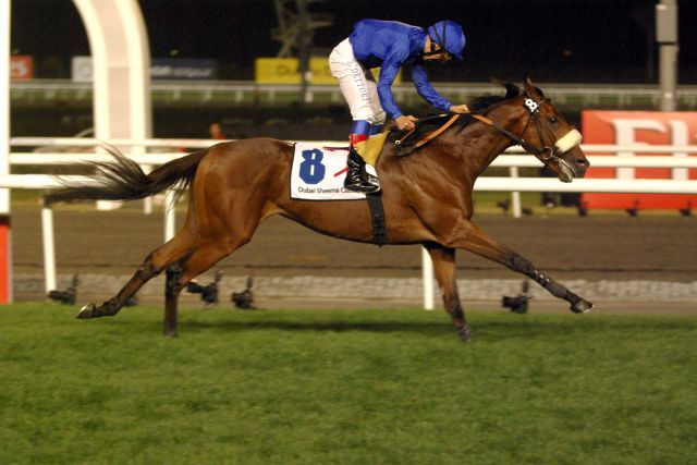 Der Tiger Hill-Sohn Rewilding gewinnt die Dubai Sheema Classic mit Frankie Dettori. www.galoppfoto.de - Peo Ploff