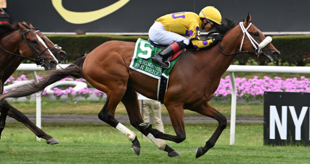 Far Bridge holt sich das Belmont Derby. Foto: courtesy by Belmont/Suzy Raisher