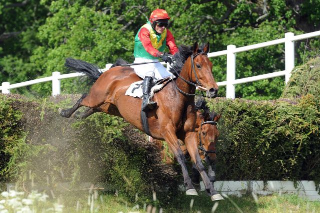 Ländler auf dem Weg zum Grand National-Sieg. www.galoppfoto.de - Peeo Ploff