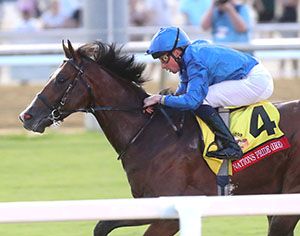 Nations Pride ist unter William Buick der Sieger in den Arlington Million. Foto: Colonial Downs/Torbit