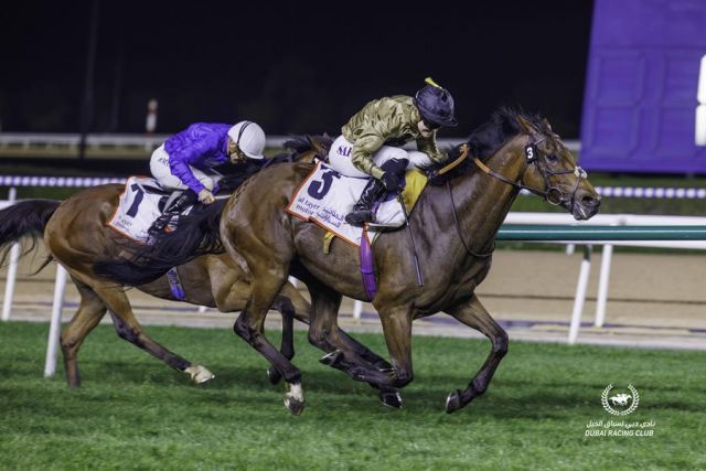 Saffie Osborne schafft auf Ouzo einen historischen Sieg in Meydan. Foto: DRC