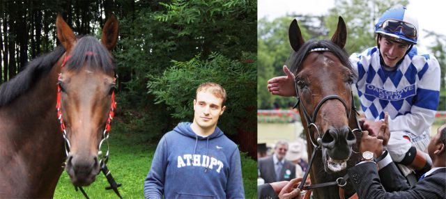 Pastorius mit seinem Betreuer Cay Bonhoff in Krefels vs. Al Kazeem - hier mit James Doyle nach den Prince of Wales's Stakes. www.galoppfoto.de - Dequia