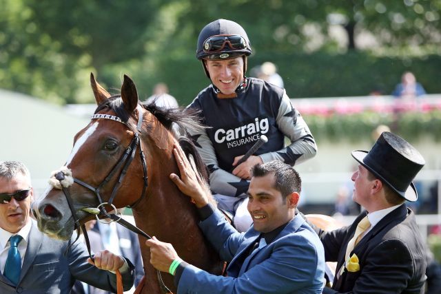 Rajasinghe unter Stevie Donohue nach seinem Sieg in den Coventry Stakes. www.galoppfoto.de