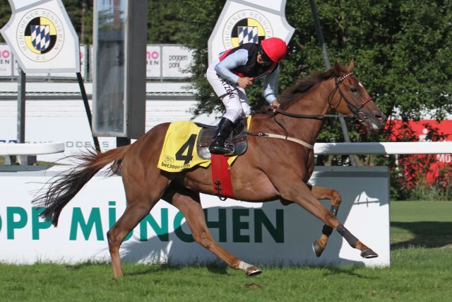 Seismos mit Andrea Atzeni gewinnt den Großen Preis von Bayern. www.galoppfoto.de - Sebastian Höger