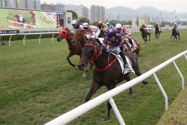 Stellar Express sichert sich das Hauptereignis am Sonntag in Sha Tin. Foto: HKJC