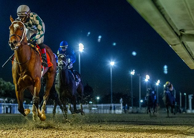 Track Phantom bei seinem souveränen Sieg in den Lecomte Stakes. Foto: courtesy by Fair Grounds