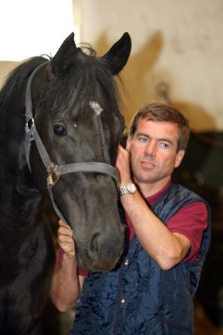 Trainer Peter Schiergen und sein damaliger Crack Pomellato. www.galoppfoto.de - Frank Sorge