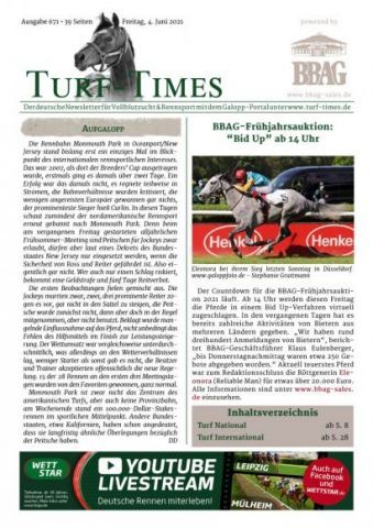 Der neue Turf-Times Newsletter, Ausgabe 671, zum Download bereit!