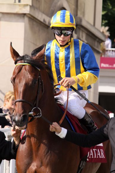 Amico Fritz und Maxime Guyon - hier in Longchamp - sind bei der Silbernen Peitsche erneut gemeinsam am Start. www.galoppfoto.de