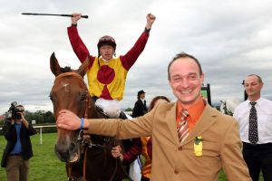 Der größte Erfolg mit Prince Flori mit Filip Minarik im Großen Preis von Baden, Gr. I. www.galoppfoto.de