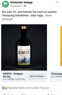 Na denn, Prost: Facebook Werbung von Deutscher Galopp ...