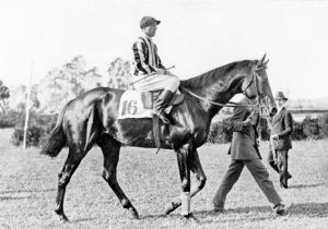 Herold mit Julius Rastenberger im Deutschen Derby 1920. www.galopp-hamburg.de